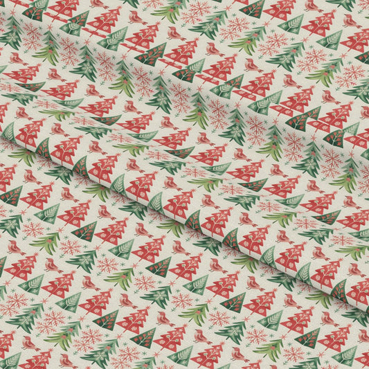 Scandinavian Folk Christmas Pattern 17 Quilting Cotton Fabric