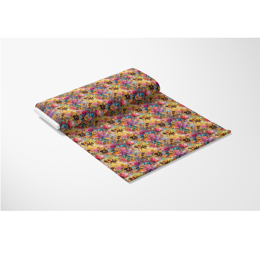Floral Bee Painting Quilting Cotton Fabric