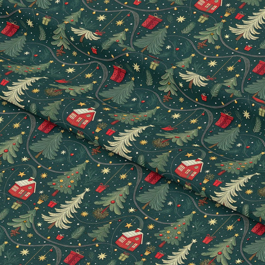 Christmas Tree Lights Pattern 5 Quilting Cotton Fabric