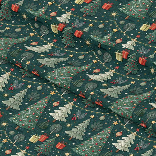 Christmas Tree Lights Pattern 2 Quilting Cotton Fabric