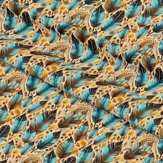 Aztec Feather Pattern 14 Quilting Cotton Fabric