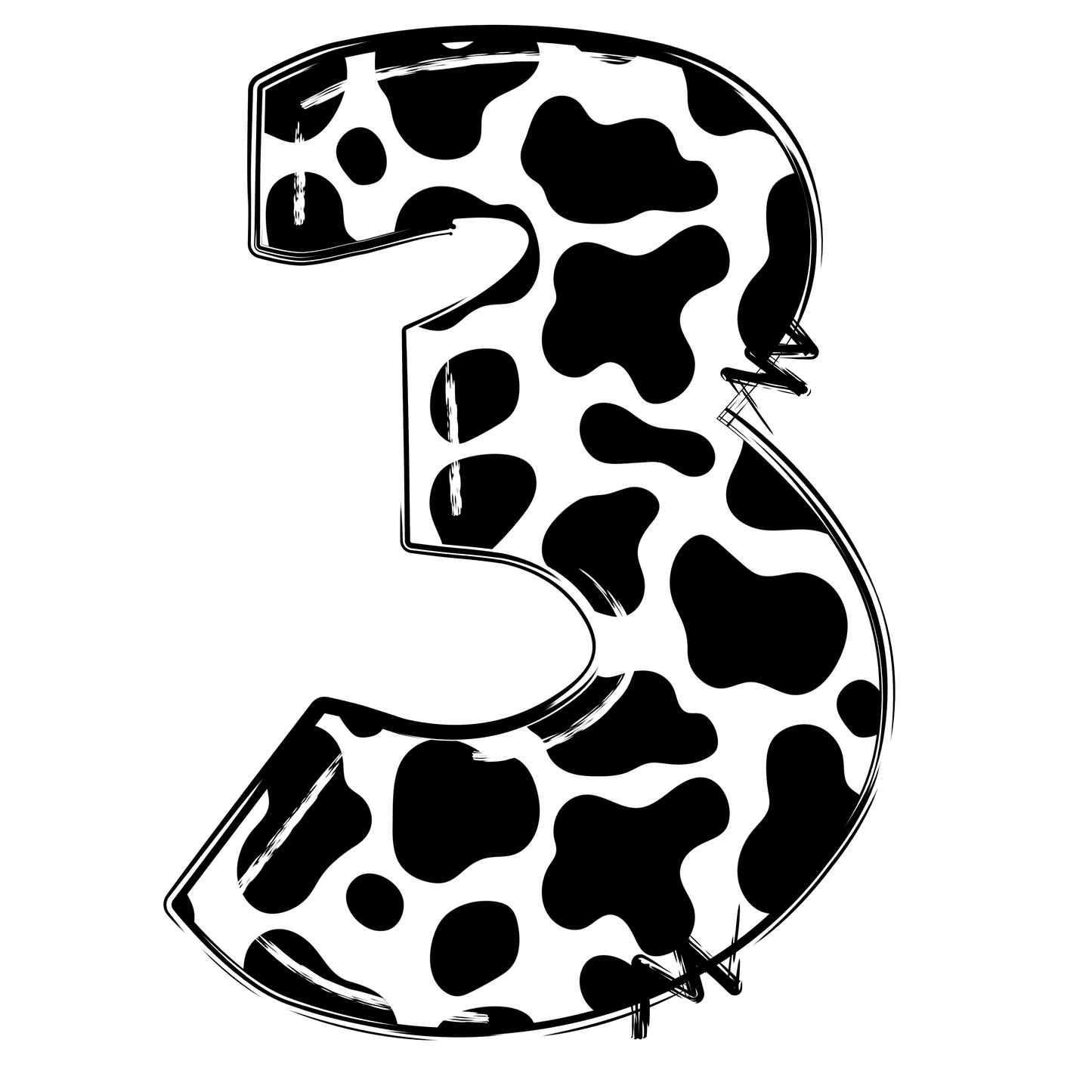 Cow Print Alphabet Fabric Panel 35