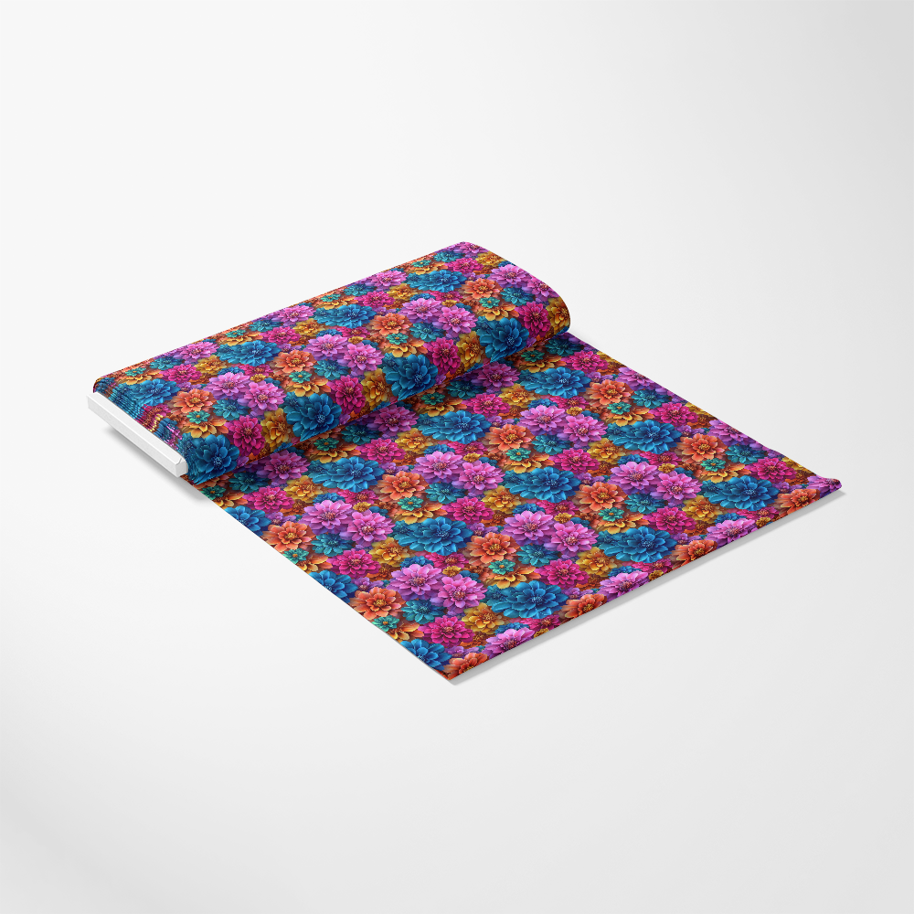 3D Colorful Florals Pattern 1 Quilting Cotton Fabric