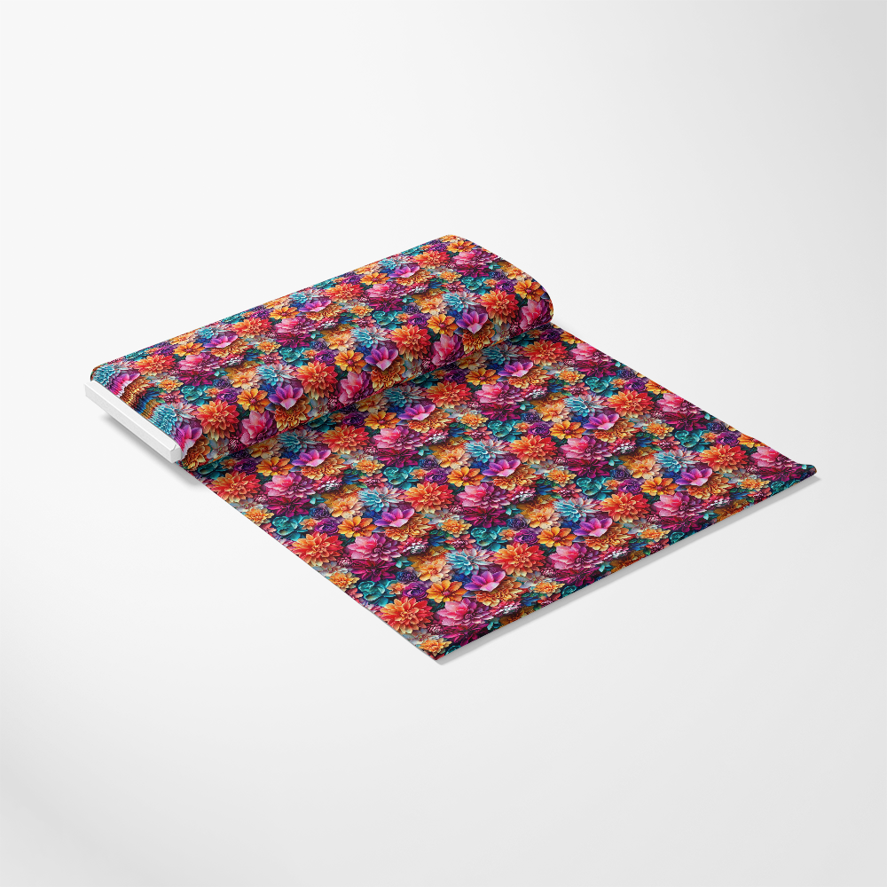 3D Colorful Florals Pattern 8 Quilting Cotton Fabric