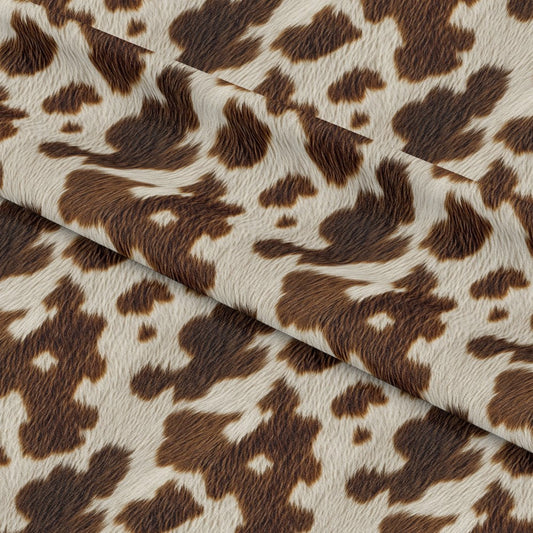 Bold Brown and White Cow Pattern 1 Quilting Cotton Fabric