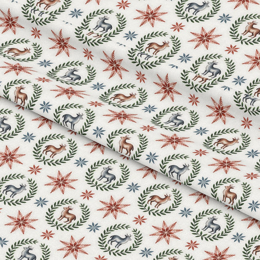 Scandinavian Folk Christmas Pattern 3 Quilting Cotton Fabric