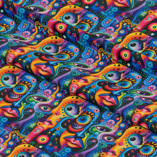 Psychedelic Painting Pattern 8 Quilting Cotton Fabric