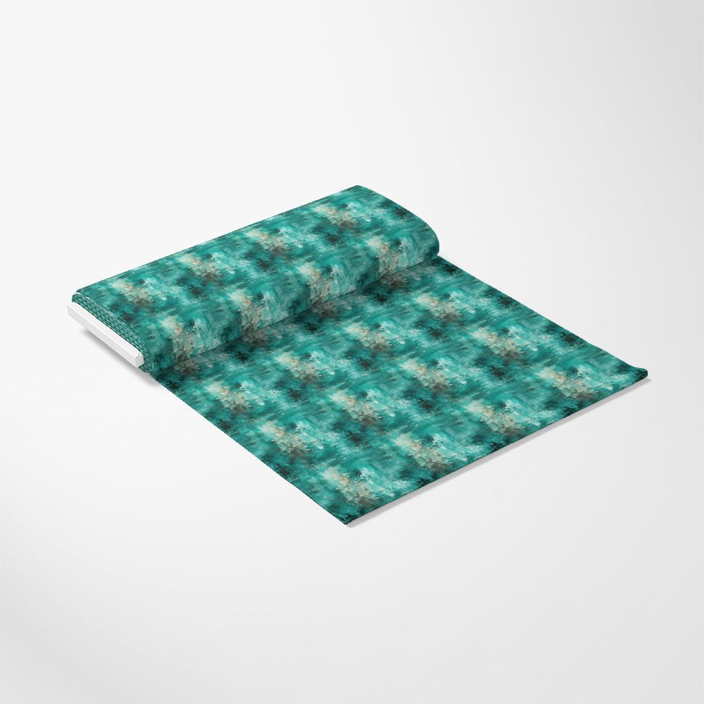 Teal Grunge Pattern 2 Quilting Cotton Fabric