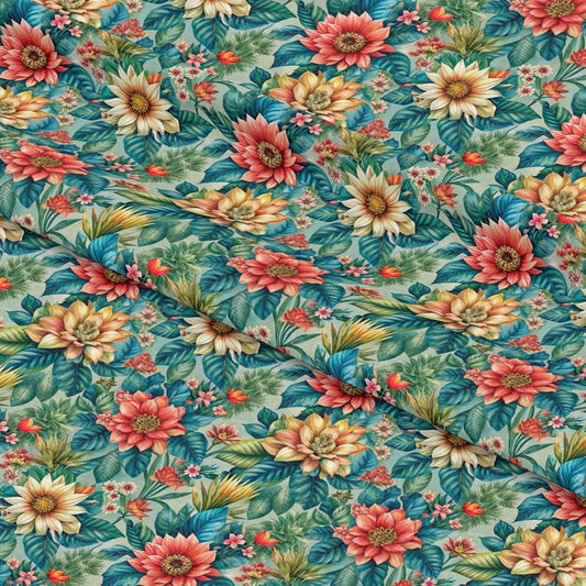 Beautiful Flowers Euphorbia Pattern 18 Quilting Cotton Fabric