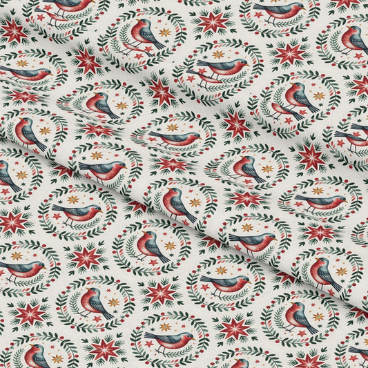 Scandinavian Folk Christmas Pattern 14 Quilting Cotton Fabric