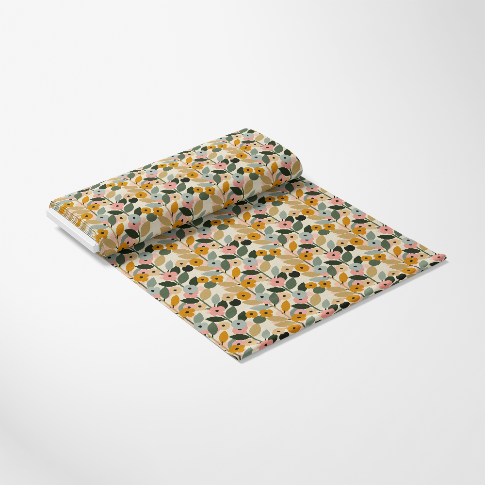 70s Retro Flowers Pattern 12 Quilting Cotton Fabric