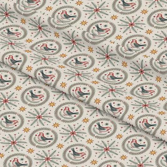Scandinavian Folk Christmas Pattern 13 Quilting Cotton Fabric
