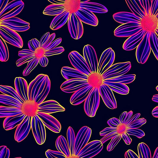 Neon Daisy Pattern 13 Quilting Cotton Fabric
