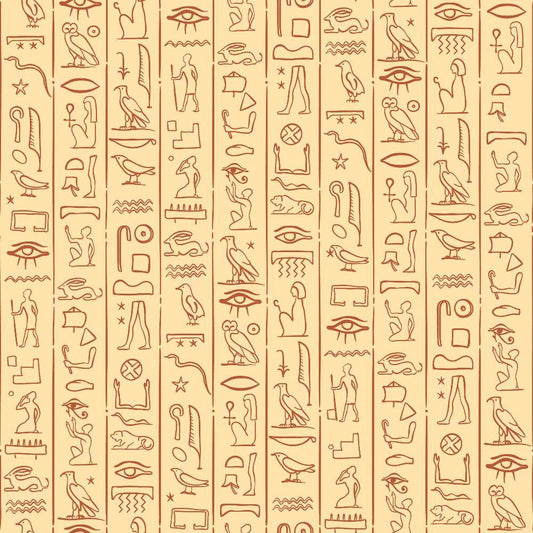 Egyptian Hieroglyphs Pattern 2 Quilting Cotton Fabric