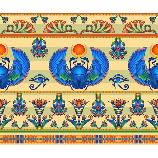 Egyptian Hieroglyphs Pattern 4 Quilting Cotton Fabric