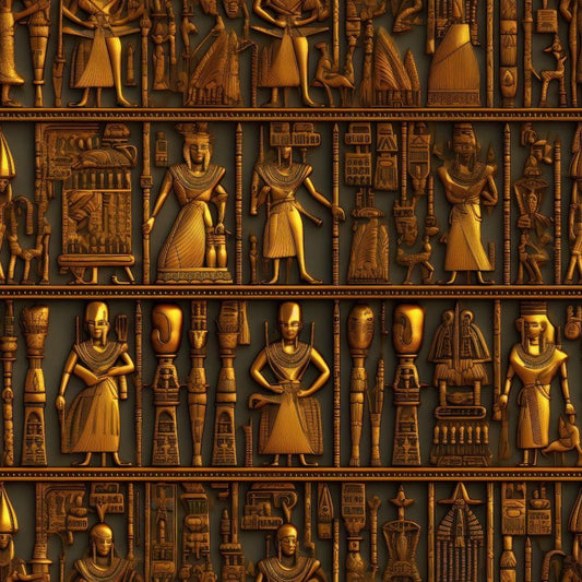 2D Ancient Egypt Pattern 2 Quilting Cotton Fabric