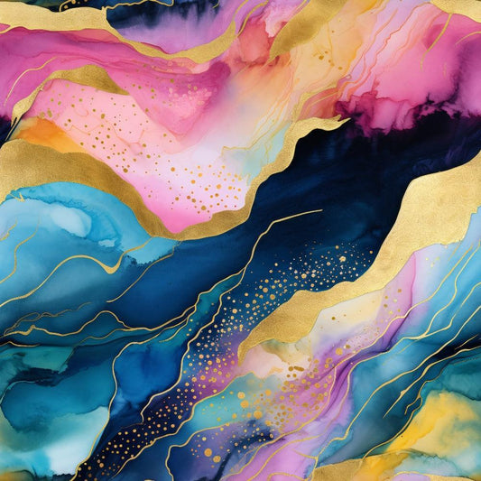 Modern Alcohol Ink Pattern 6 Quilting Cotton Fabric