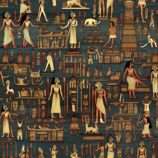 2D Ancient Egypt Pattern 37 Quilting Cotton Fabric