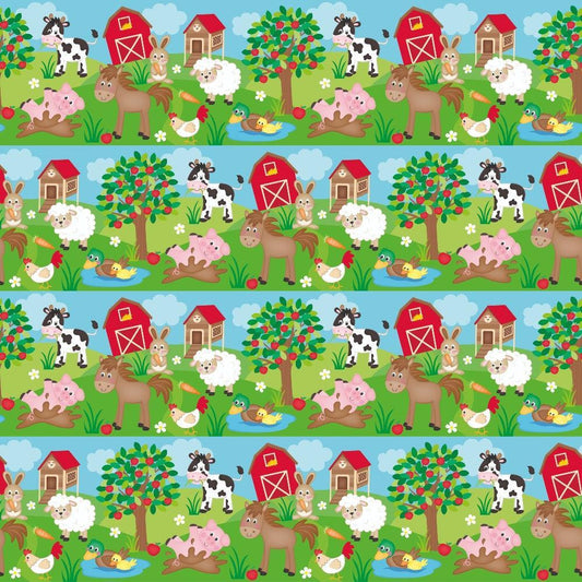 Cartoon Farm Animals Pattern 8 Quilting Cotton Fabric