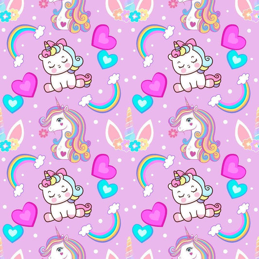 Cartoon Unicorns Pattern 1 Quilting Cotton Fabric