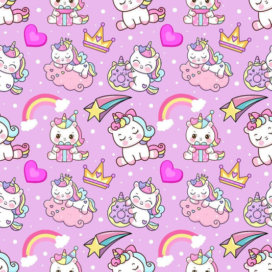 Cartoon Unicorns Pattern 6 Quilting Cotton Fabric