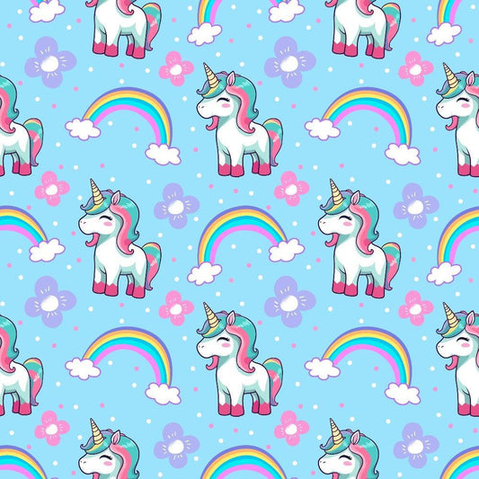 Cartoon Unicorns Pattern 8 Quilting Cotton Fabric