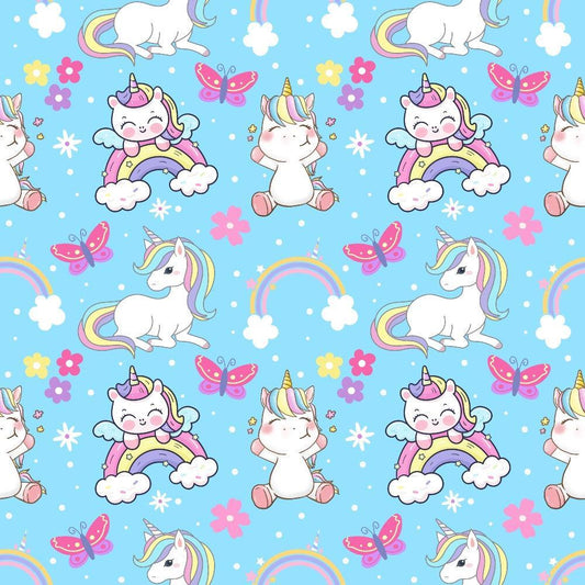 Cartoon Unicorns Pattern 11 Quilting Cotton Fabric