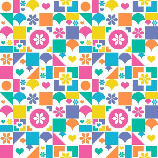 Summer Rainbow Pattern 19 Quilting Cotton Fabric