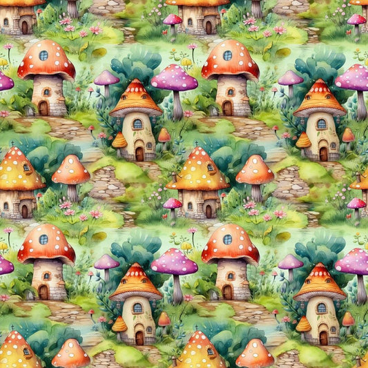 Fairy Houses Pattern 2 Quilting Cotton Fabric