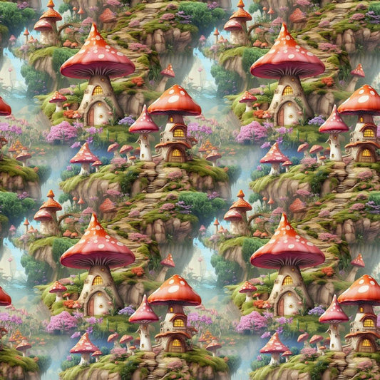 Fairy Houses Pattern 5 Quilting Cotton Fabric