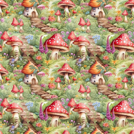 Fairy Houses Pattern 7 Quilting Cotton Fabric