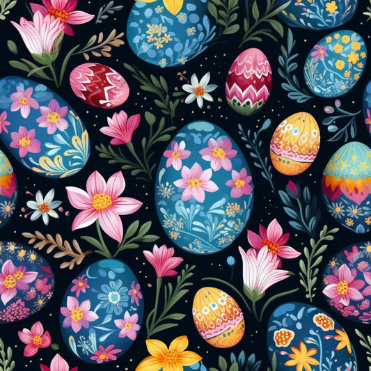 Easter Eggs Pattern 12 Quilting Cotton Fabric
