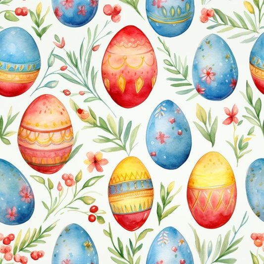 Easter Eggs Pattern 25 Quilting Cotton Fabric