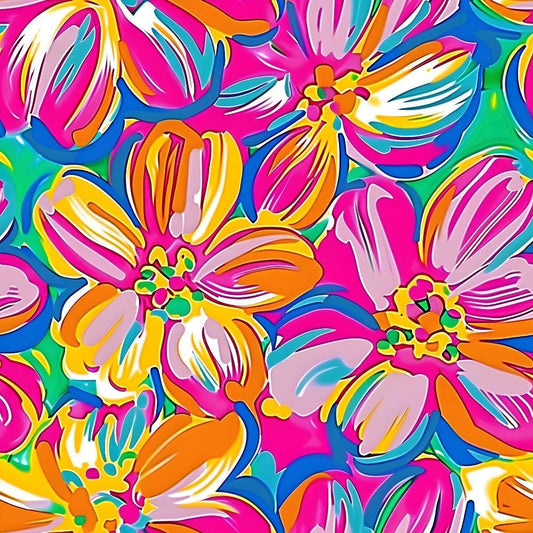 Groovy Hippie Pattern 2 Quilting Cotton Fabric