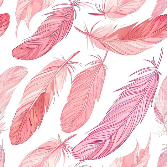 Pink Feathers Pattern 1 Quilting Cotton Fabric