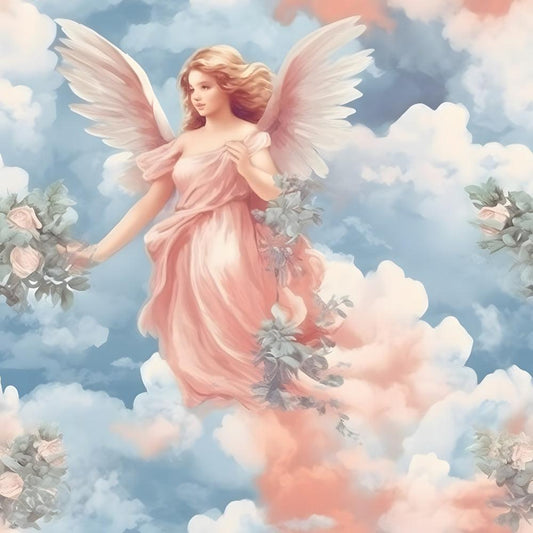 Vintage Angels in Heavenly Skies Pattern 6 Quilting Cotton Fabric
