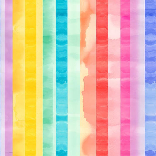 Watercolor Rainbow Stripes Pattern 11 Quilting Cotton Fabric