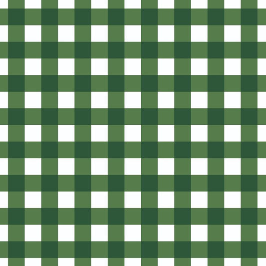Sweet Strawberries Green Gingham Quilting Cotton Fabric