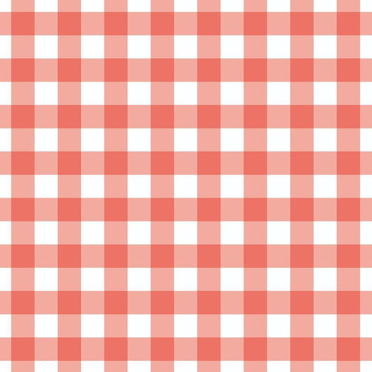 Sweet Strawberries Pink Gingham Quilting Cotton Fabric