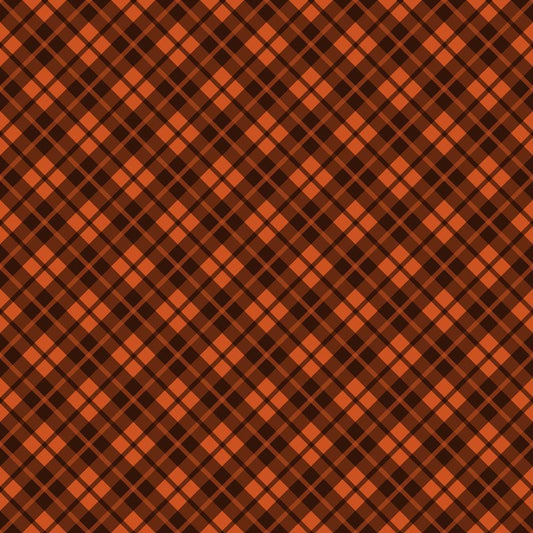 Fall Orange Plaid Pattern 8 Quilting Cotton Fabric