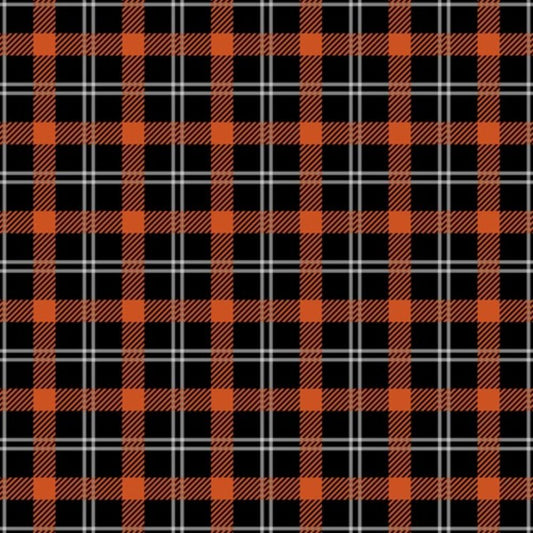 Fall Orange Plaid Pattern 15 Quilting Cotton Fabric