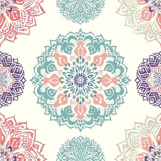 Pastel Mandala Pattern 11 Quilting Cotton Fabric