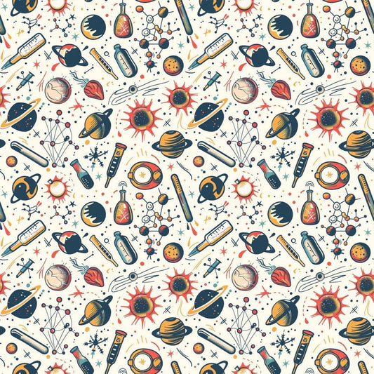 Science Kit Pattern 3 Quilting Cotton Fabric