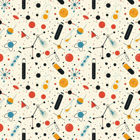 Science Kit Pattern 10 Quilting Cotton Fabric