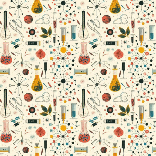 Science Kit Pattern 15 Quilting Cotton Fabric