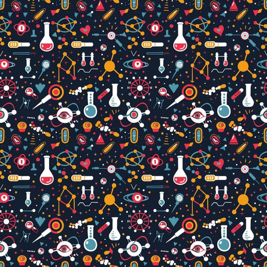 Science Kit Pattern 12 Quilting Cotton Fabric