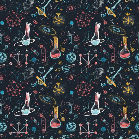 Science Kit Pattern 17 Quilting Cotton Fabric