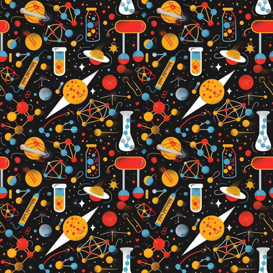 Science Kit Pattern 8 Quilting Cotton Fabric