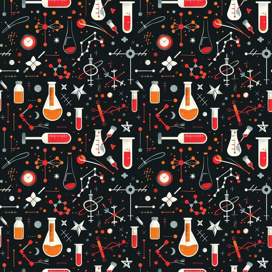 Science Kit Pattern 16 Quilting Cotton Fabric