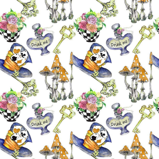 Alice in Wonderland Pattern 5 Quilting Cotton Fabric